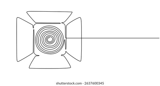 TV studio spot light continuous one line drawing, Spotlight Drawing, Spotlight, Light