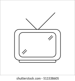 Tv symbol sign line icon on background