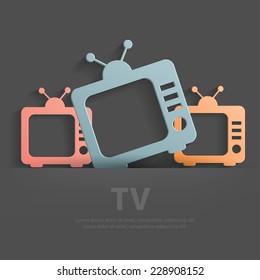 TV symbol,Blank for your text,clean vector