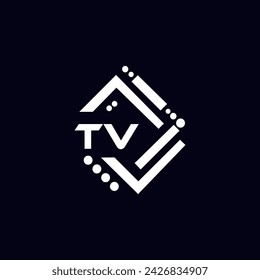 TV T V letter logo design. Initial letter TV linked circle uppercase monogram logo White and blue. TV logo, T V design. tv, t v Design