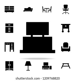tv table furniture glyph icon. Furniture icons universal set for web and mobile