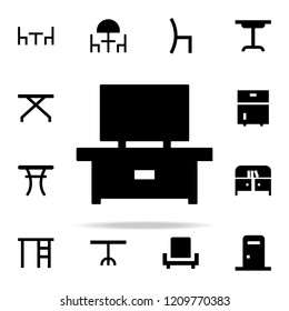 tv table furniture glyph icon. Furniture icons universal set for web and mobile