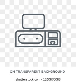 Tv table icon. Tv table design concept from Furniture and household collection. Simple element vector illustration on transparent background.