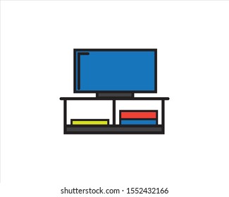 Tv Table icon design illustration