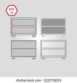 TV table. Icon flat design. Vector illustration