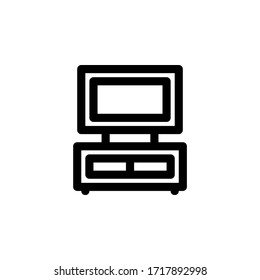 TV-Tisch-Innen-Umriss Logo Vektorgrafik
