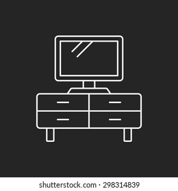 TV table line icon