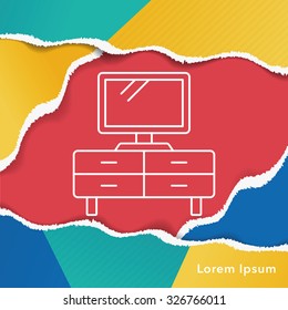 TV table line icon