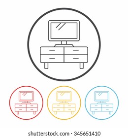 TV table line icon