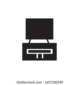 Tv and Tv table in living room icon vector illustration