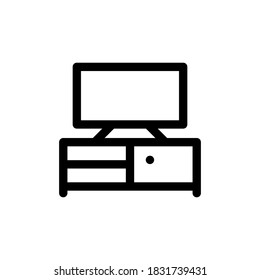 TV table outlined vector icon