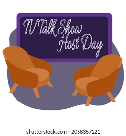 TV Talk Show Host Day, Idea For Poster, Banner, Flyer Or Postcard Vector Illustration