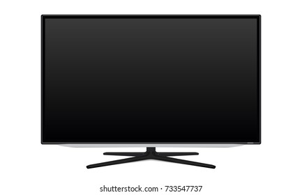 Fernseher, Fernseher, leerer Bildschirm. LCD, LED-Monitor, isolierter transparenter Vektor EPS10