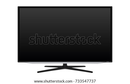 TV, television, blank device screen. LCD, LED monitor isolated transparent vector EPS10
