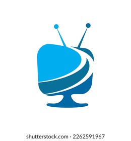 TV Television broadcast channel vector logo design