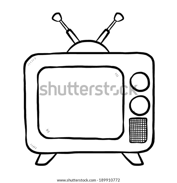 Tv Television Cartoon Vector Illustration Black: Stock-Vektorgrafik ...