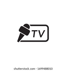 TV or Television channel icon logo design vector template