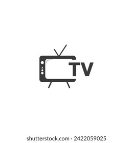 TV or Television channel icon logo design vector template