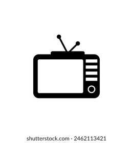 TV, Televisión Vector plano icono. Símbolo sólido simple aislado sobre fondo blanco. PLANTILLA de diseño de señales de TV, televisión para Web y elemento de interfaz de usuario móvil