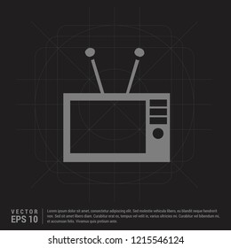 Tv, television icon - Black Creative Background - Free vector icon