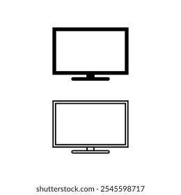 TV, television icon set. Vector illustration.