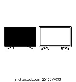 TV, television icon set. Vector illustration.