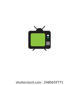 TV television logo flat vector design