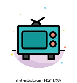 TV, Television, Media Abstract Flat Color Icon Template