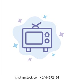 TV, Television, Media Blue Icon on Abstract Cloud Background. Vector Icon Template background