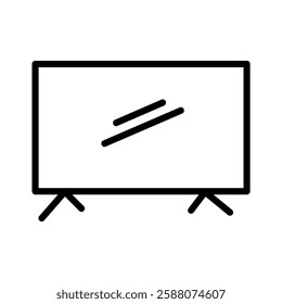 tv television screen lcd furniture livingroom home housing interior indoor - icon symbol line art sketch vector drawing illustration logo 