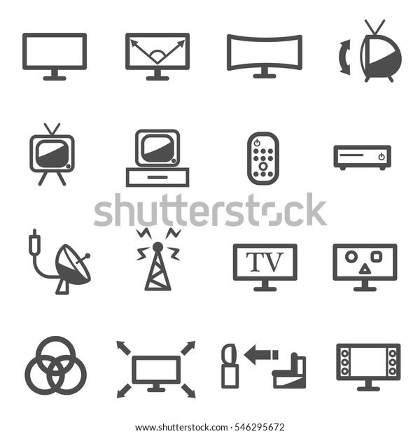 tv television\
technology icon set vector