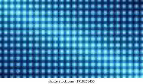 TV texture. Digital display. Led videowall. Blue pixel screen. Electronic diode effect. Lcd monitor with points. Projector grid template with bulbs. Television background. Vector illustration.
