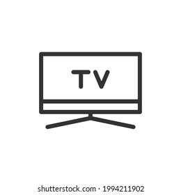 TV thin line icon. Symbol in trendy outline style. Premium design for web and apps. Perfect for UI. 