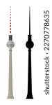 TV Tower in Berlin Germany set. Vector design 