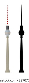 TV Tower in Berlin Germany set. Vector design 