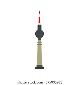 TV tower, Berlin icon in flat style isolated on white background vector illustration