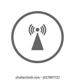 TV tower icon in circle. Vector.
