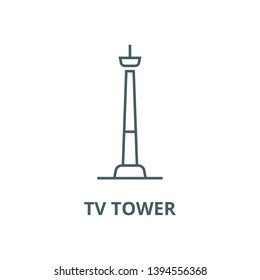 Tv tower vector line icon, linear concept, outline sign, symbol