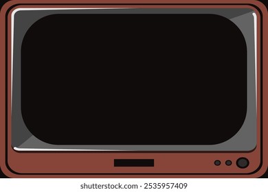 TV in trendy 50s retro style with blank black screen. Retro TV background with copy space. Vector illustration can used web banner. EPS 10 