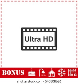 TV Ultra HD icon flat. Simple vector symbol and bonus icon