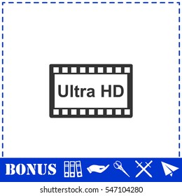 TV Ultra HD icon flat. Simple vector symbol and bonus icon