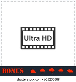 TV Ultra HD icon flat. Simple vector symbol and bonus icon