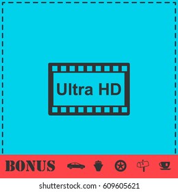 TV Ultra HD icon flat. Simple vector symbol and bonus icon