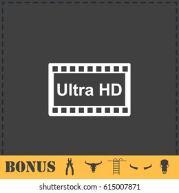 TV Ultra HD icon flat. Simple vector symbol and bonus icon