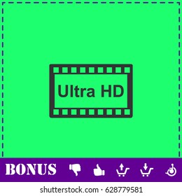 TV Ultra HD icon flat. Simple vector symbol and bonus icon