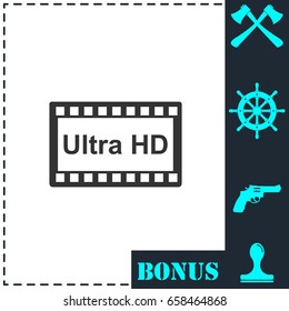 TV Ultra HD icon flat. Simple vector symbol and bonus icon