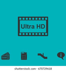 TV Ultra HD icon flat. Simple vector symbol and bonus icon