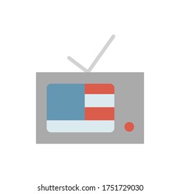 Tv USA flag icon. Simple color vector elements of America icons for ui and ux, website or mobile application