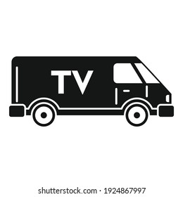 Tv van vehicle icon. Simple illustration of tv van vehicle vector icon for web design isolated on white background