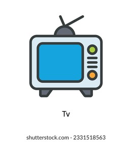 Tv Vector   Fill outline Icon Design illustration. Kitchen and home  Symbol on White background EPS 10 File